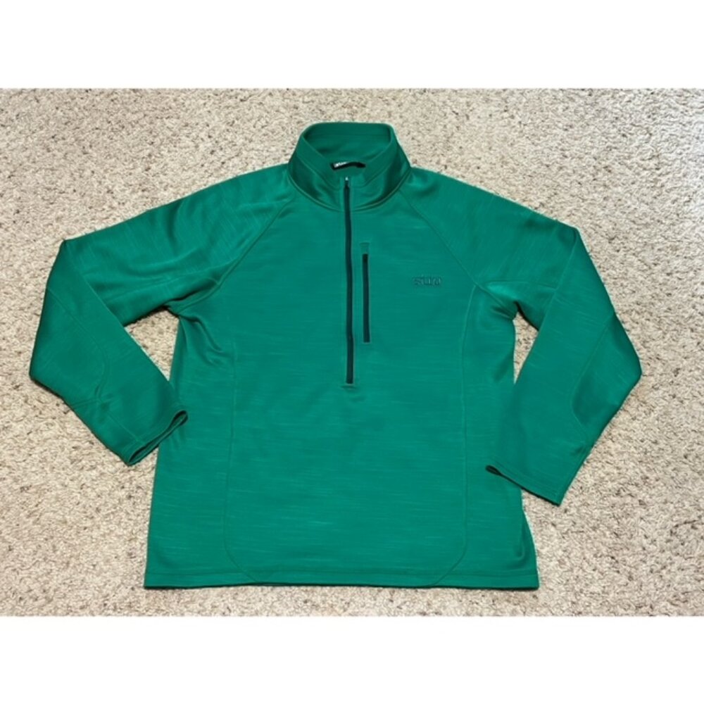 Stio Men's Gannett Peak Fleece 1/2 Half Zip Green Pullover Size Large L EUC